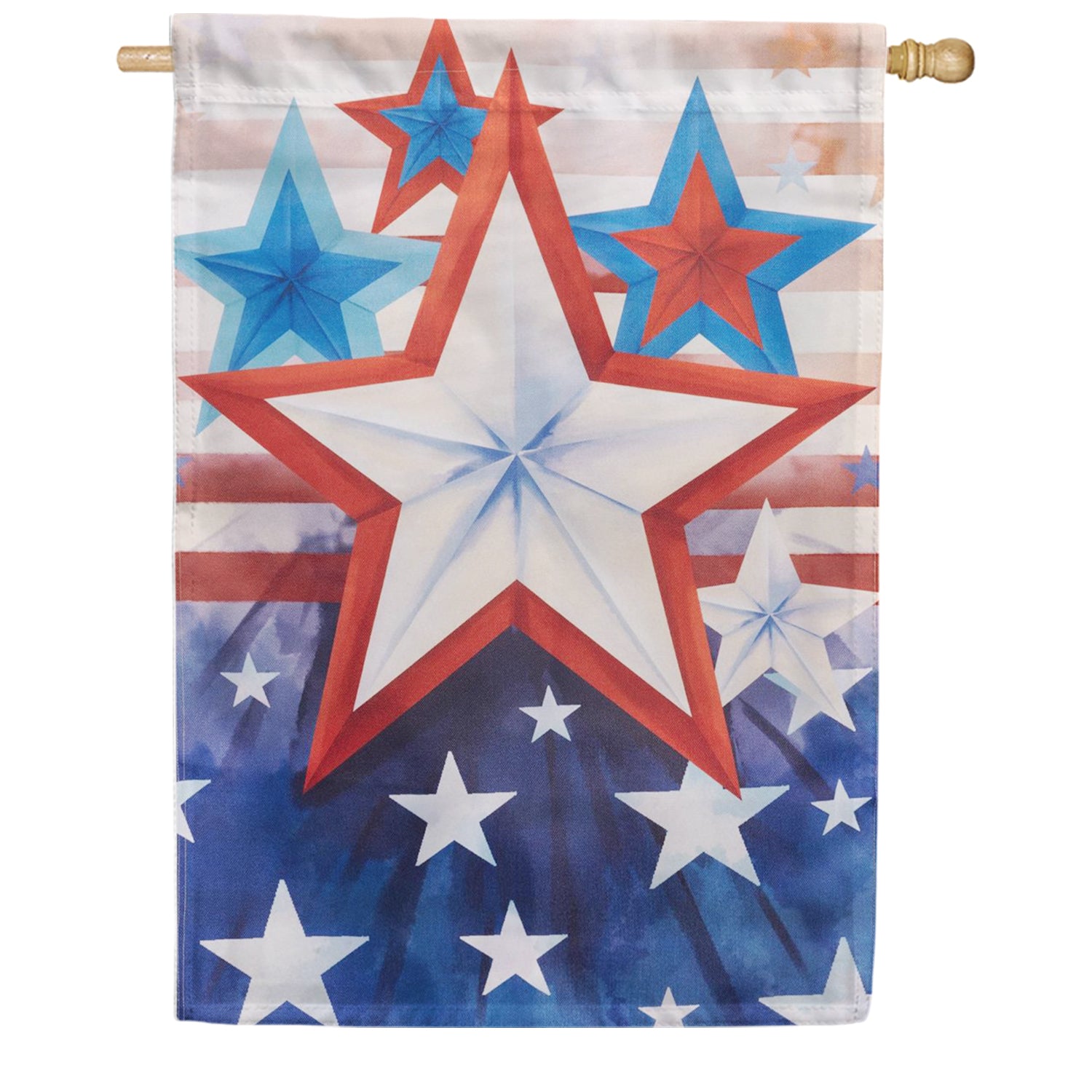 Evergreen Burlap House Flag - American Classic Stars & Stripes