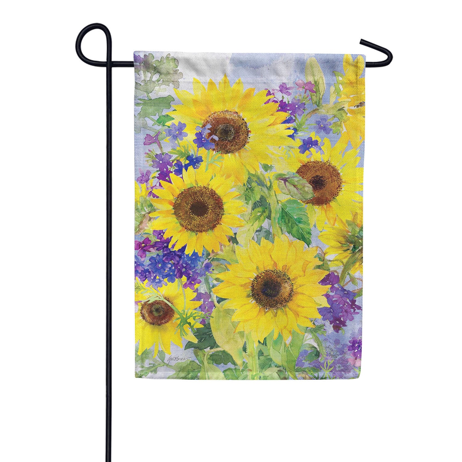 Evergreen Burlap Garden Flag - Sunflower Happiness