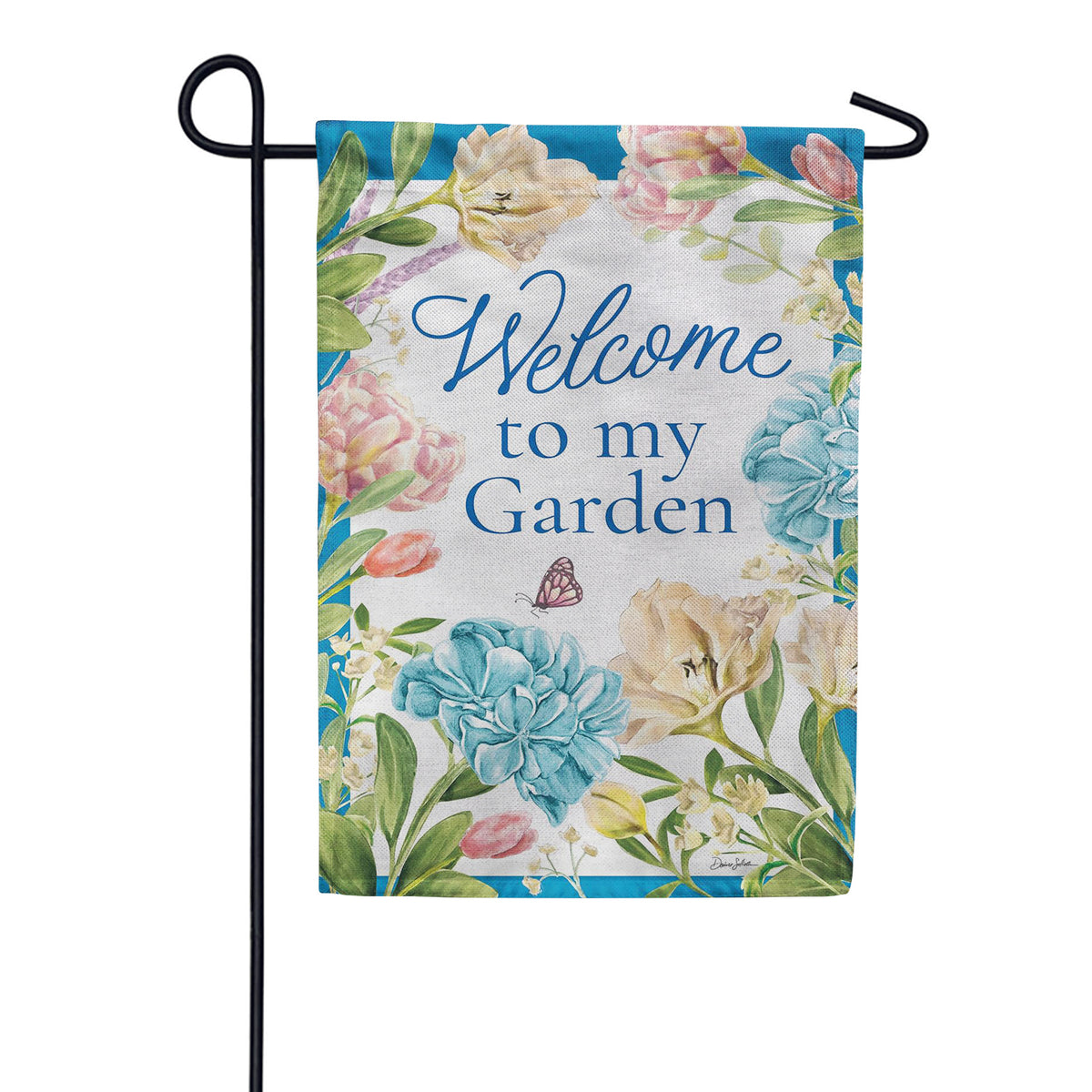 Evergreen Burlap Garden Flag - Welcome To My Garden