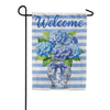 Evergreen Burlap Garden Flag - Hydrangea Vase