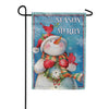 Evergreen Burlap Garden Flag - Merry Snowman With Cardinal