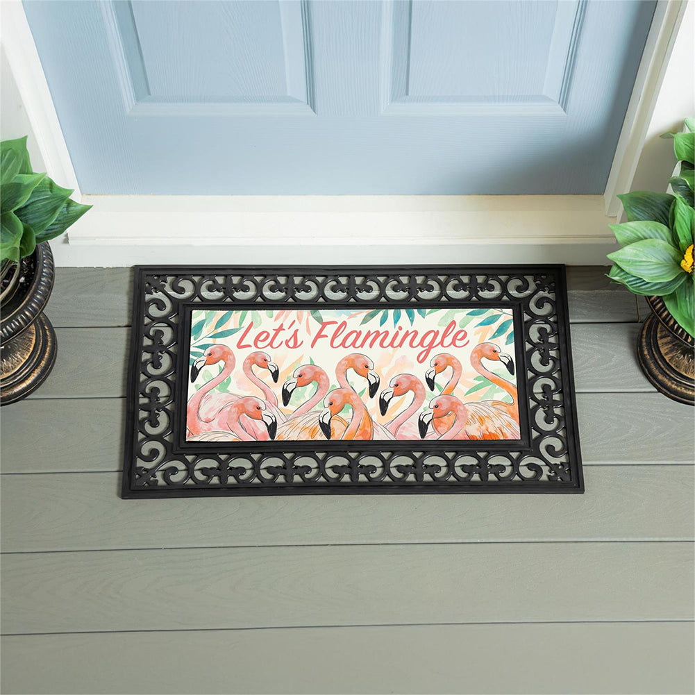 Evergreen Palm Beach Flamingo Flocked Coir Switch Mat