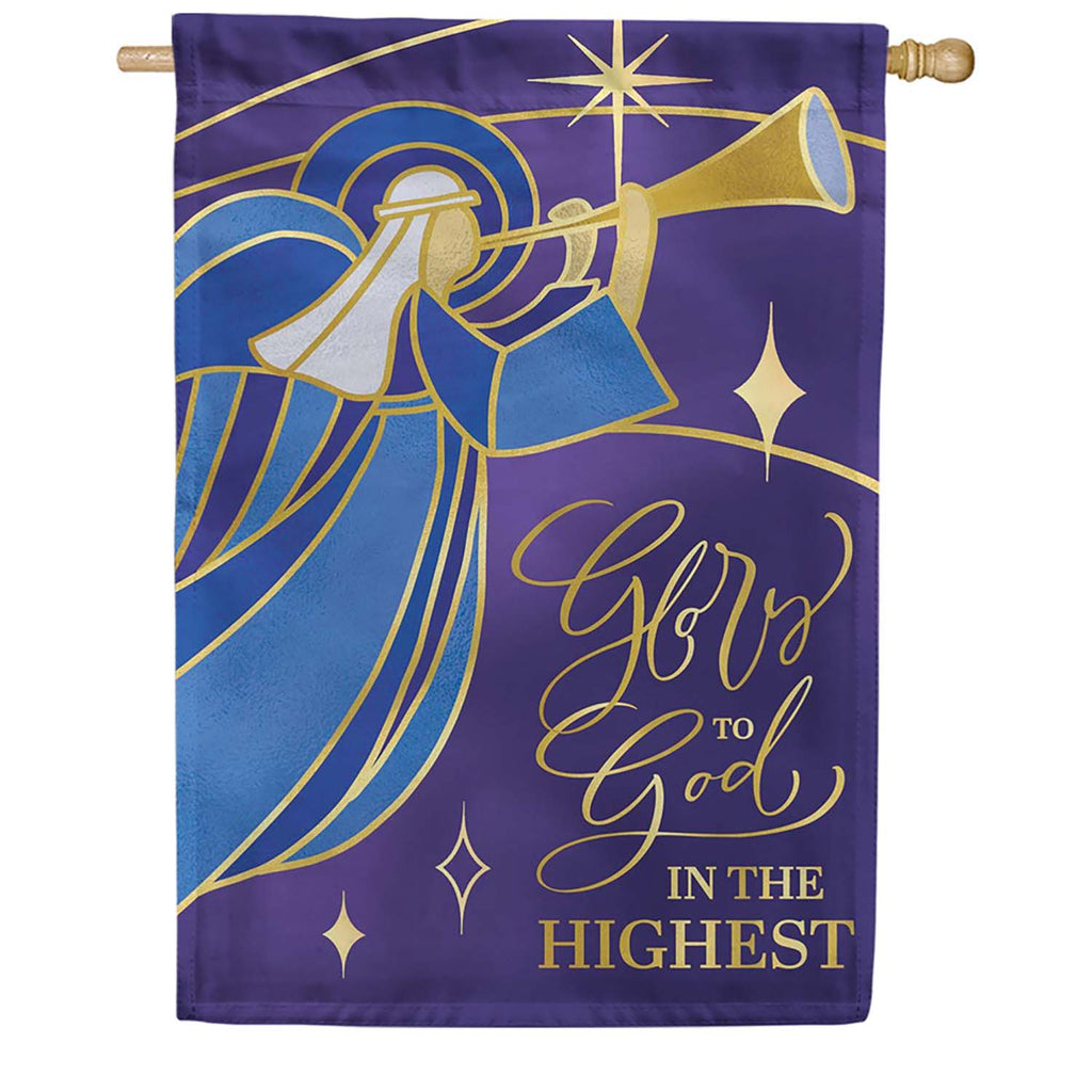 Evergreen Lustre House Flag - Glory To God
