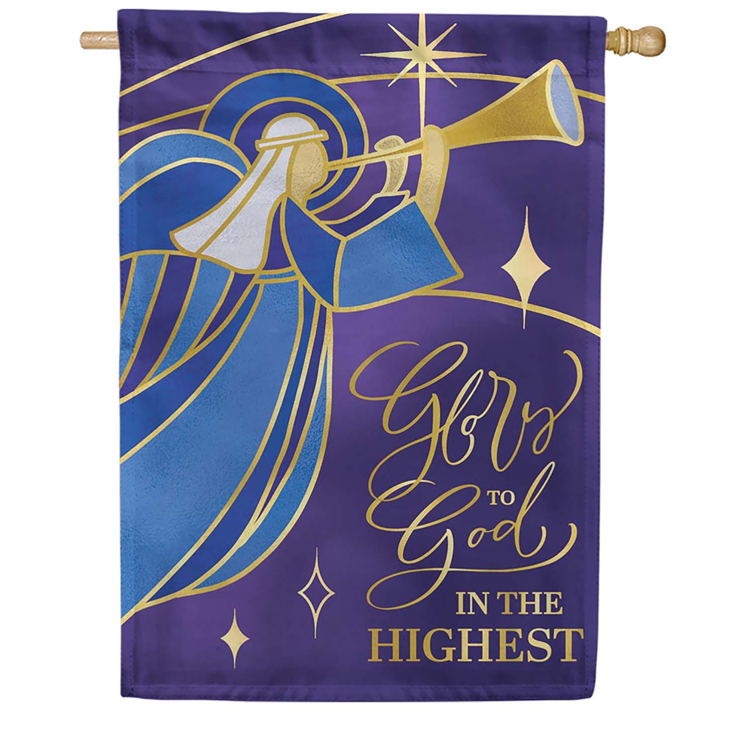 Evergreen Lustre House Flag - Glory To God
