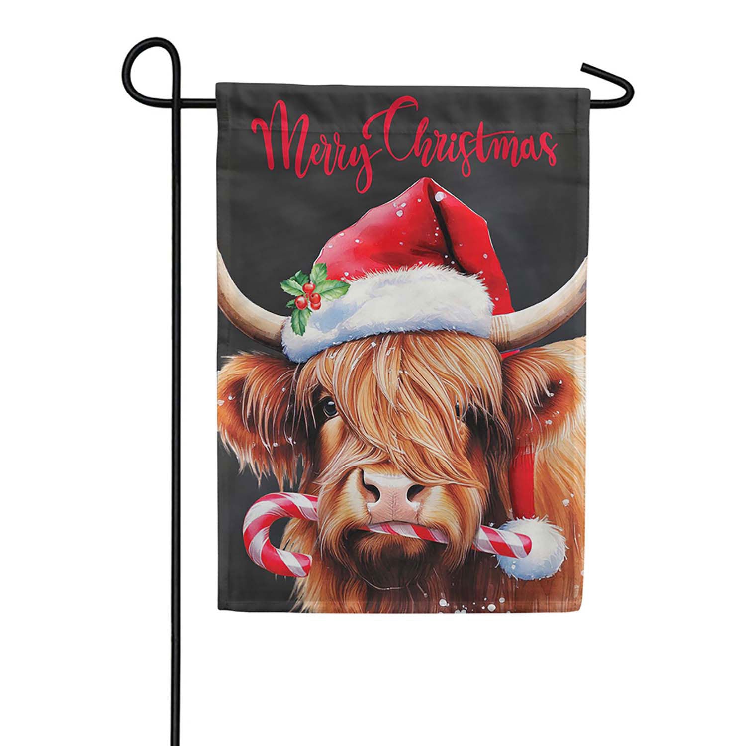Evergreen Lustre Garden Flag - Holly Homestead Highland Cow
