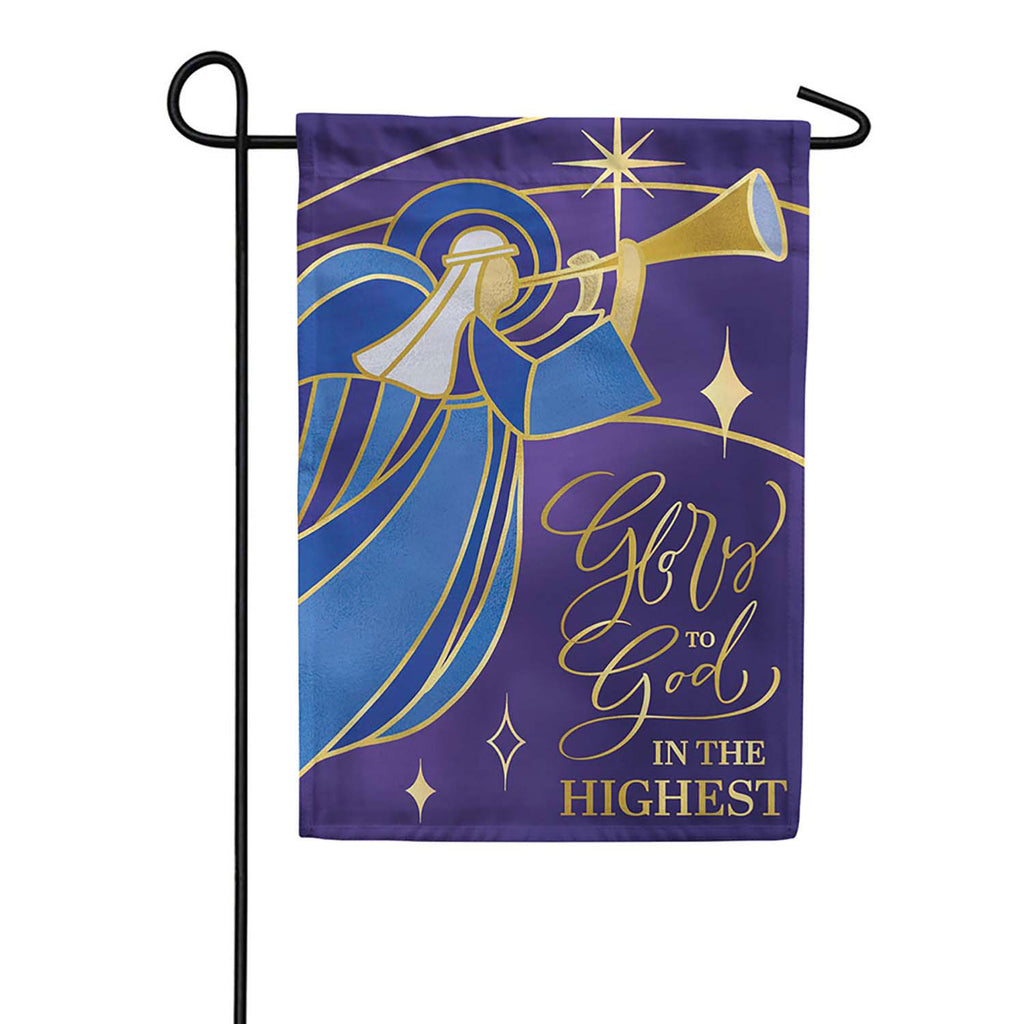 Evergreen Lustre Garden Flag - Glory To God