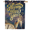 Evergreen Lustre House Flag - Happy New Year Celebration
