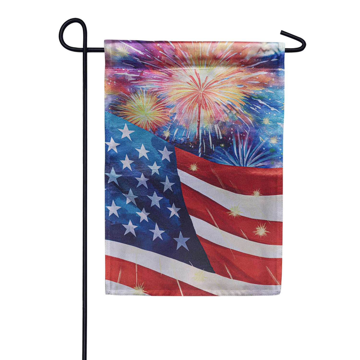 Evergreen Lustre Garden Flag - American Classic Fireworks