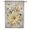 Evergreen Lustre House Flag - Pearl and Pine Floral