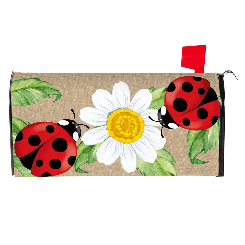 Evergreen Mailbox Cover - Welcoming Ladybugs
