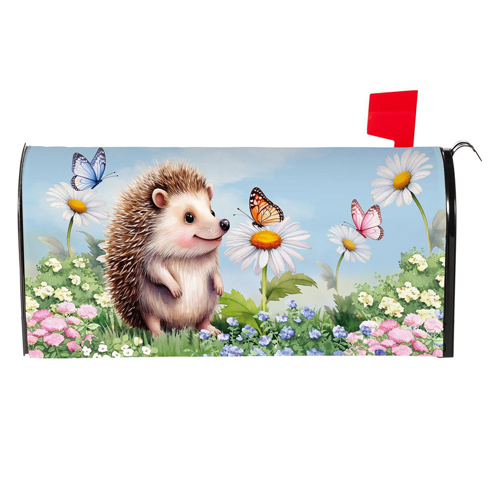 Evergreen Mailbox Cover - Hedgehog & Daisies
