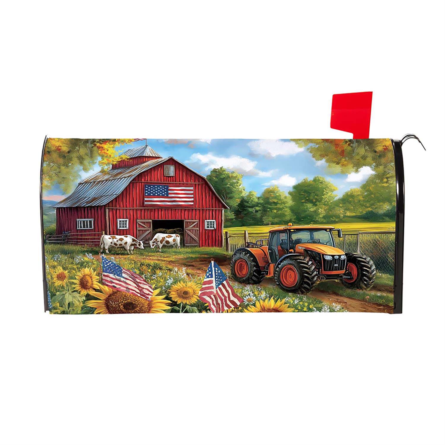 Evergreen Mailbox Cover - Patriotic Land
