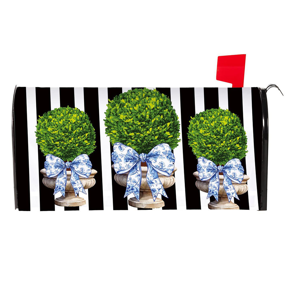 Evergreen Mailbox Cover - Topiary With Bow