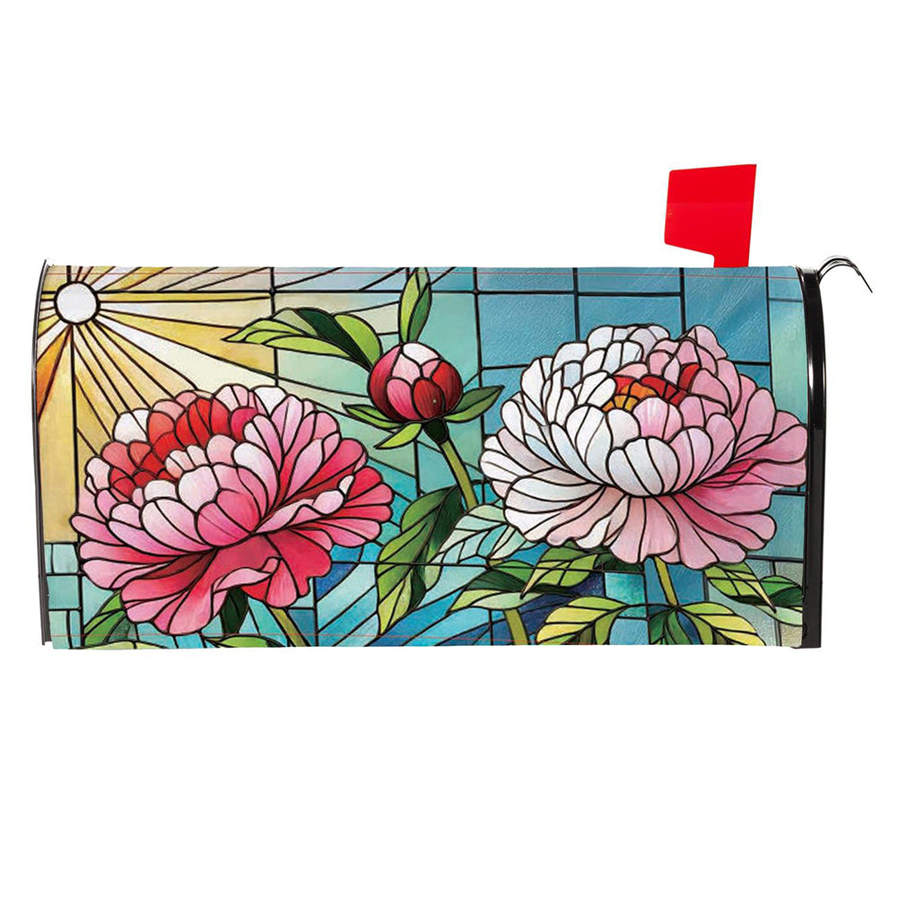 Evergreen Mailbox Cover - Floral Stained Glass