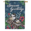 Evergreen Seasonal Chickadee Couple Moire House Flag