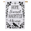 Evergreen Home Sweet Haunted Home Moire House Flag