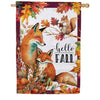 Evergreen Fox Family Moire House Flag