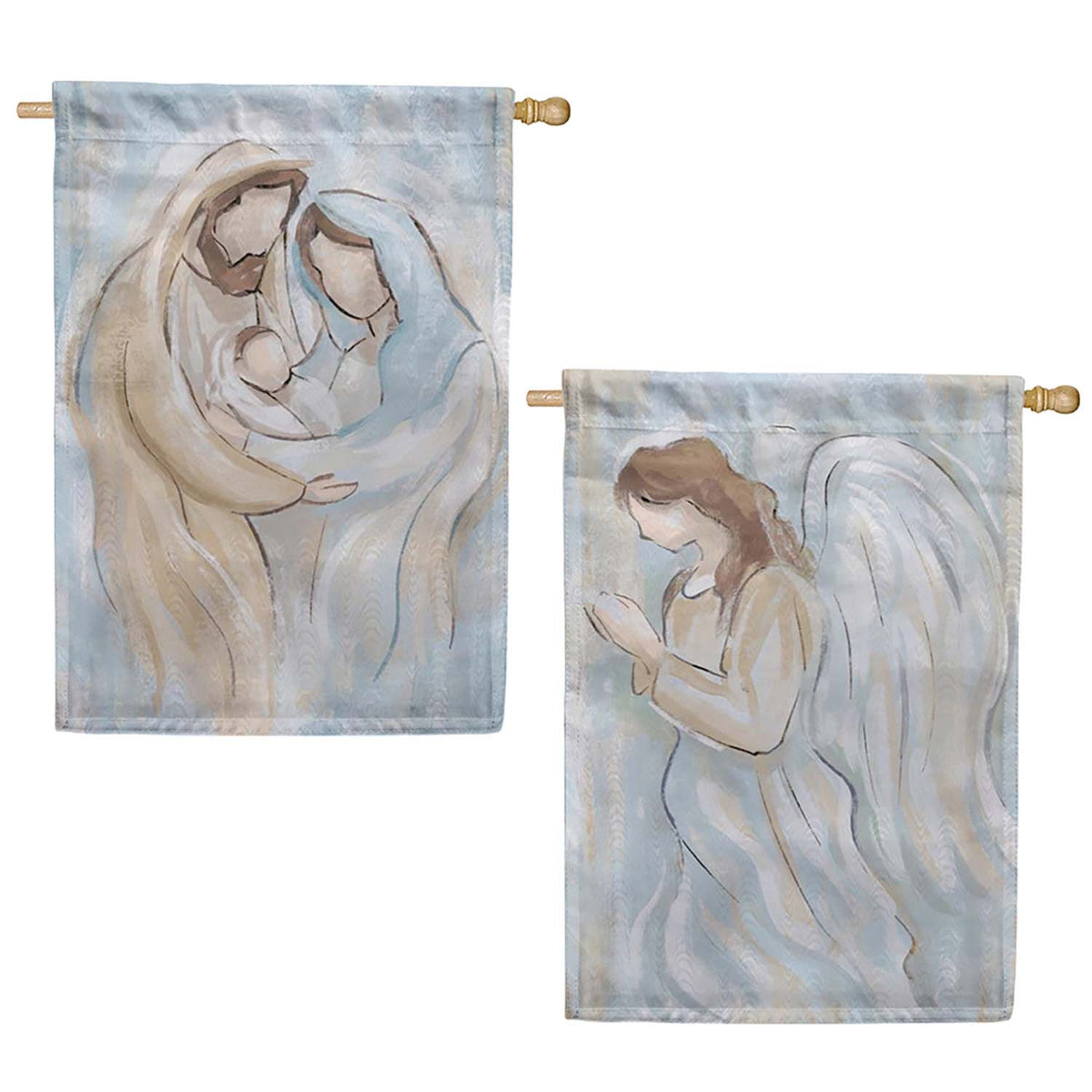 Evergreen Nativity Holy Miracle Moire House Flag