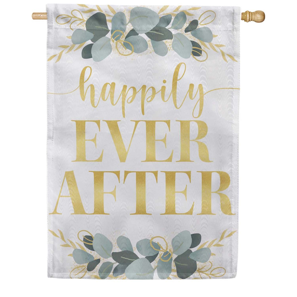 Evergreen Moire House Flag - Happily Ever After