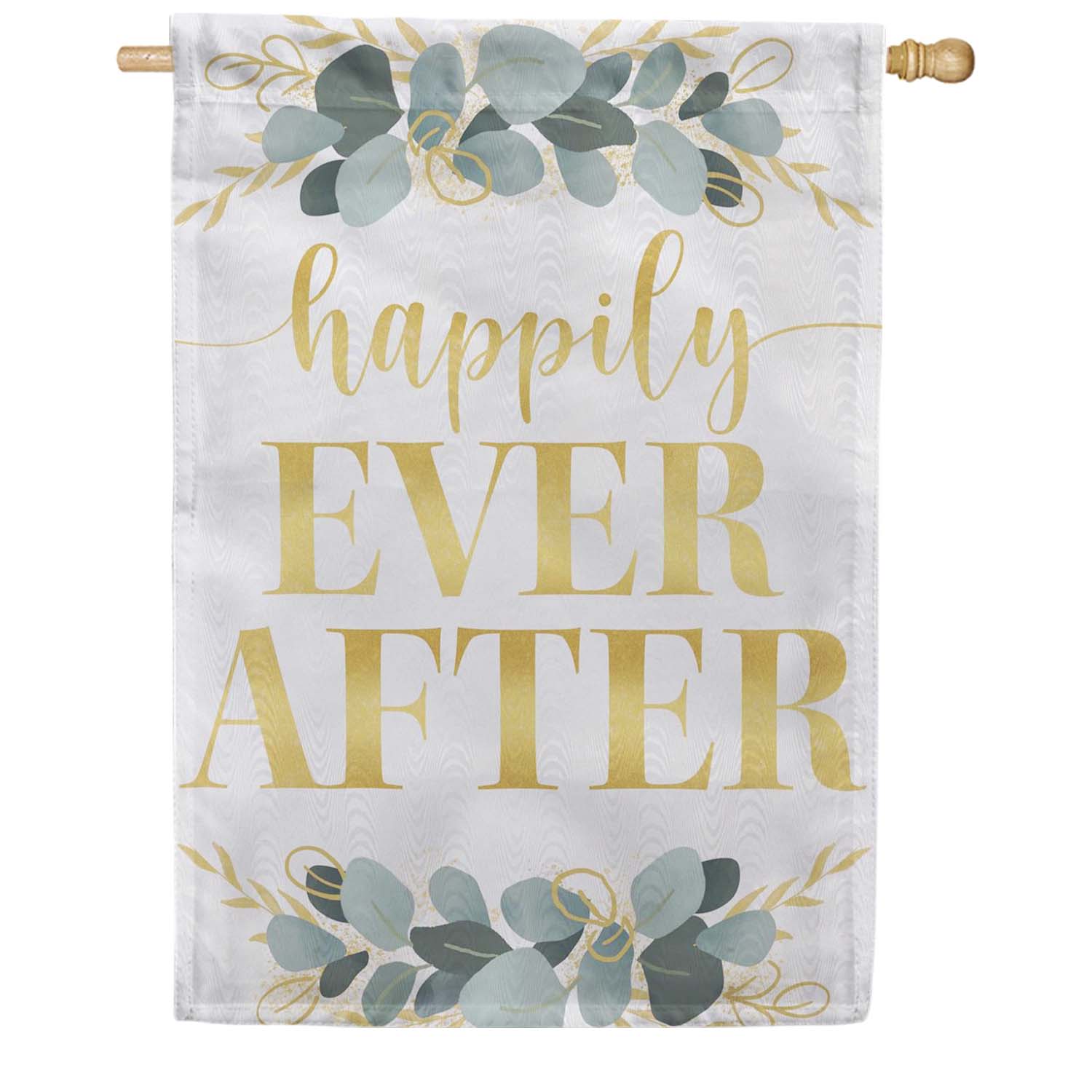 Evergreen Moire House Flag - Happily Ever After