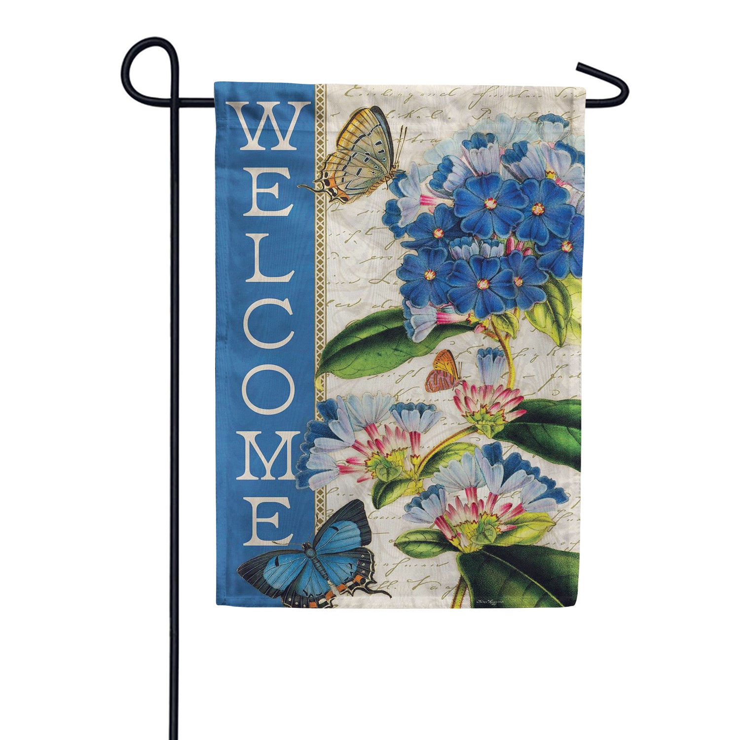 Evergreen Moire Garden Flag - Blue Hydrangea Musings