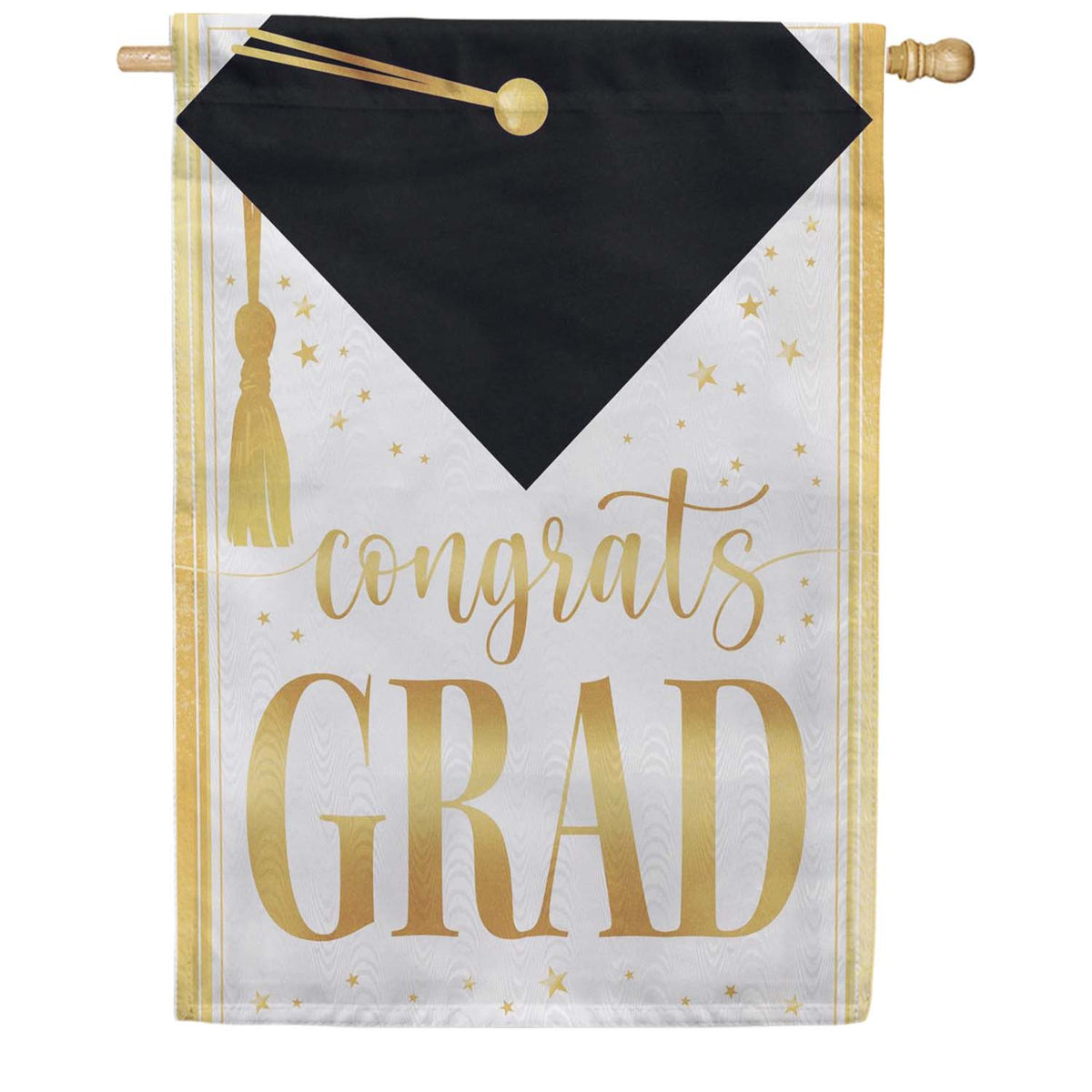 Evergreen Moire House Flag - Graduation