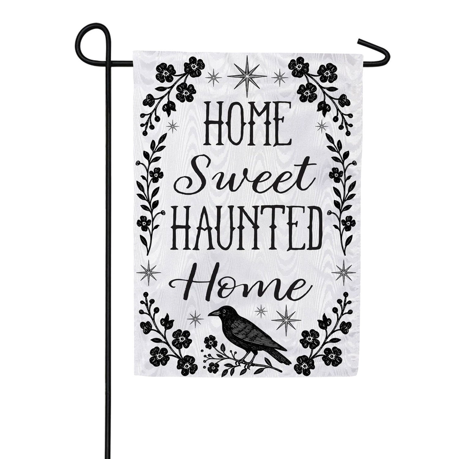 Evergreen Home Sweet Haunted Home Moire Garden Flag