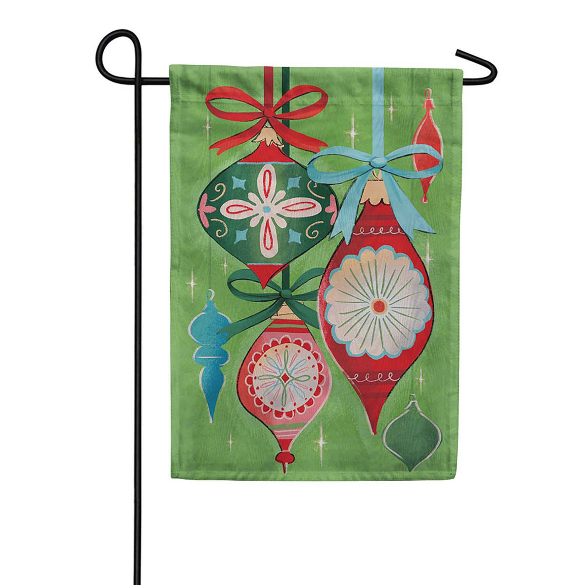 Evergreen Heartfelt Cheer Ornaments Moire Garden Flag