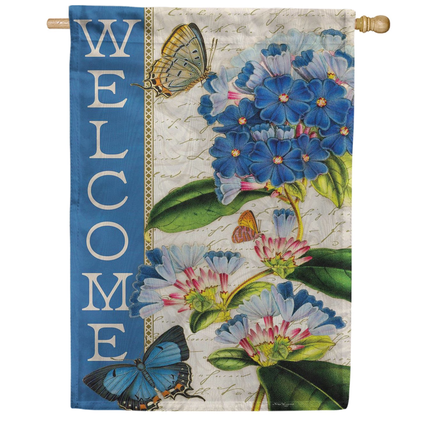 Evergreen Moire House Flag - Blue Hydrangea Musings