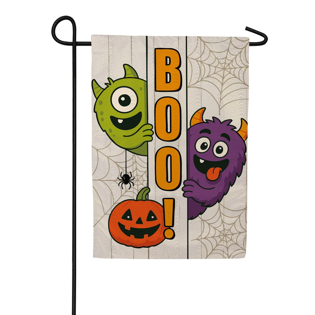 Evergreen Monsters EEK! Moire Garden Flag
