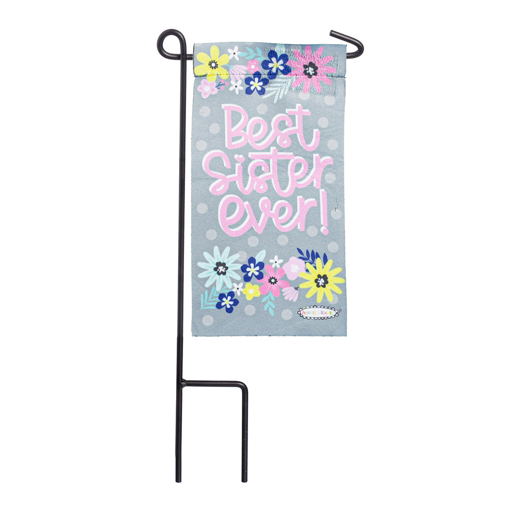 Evergreen Best Sister Ever Mini Flag with Stand