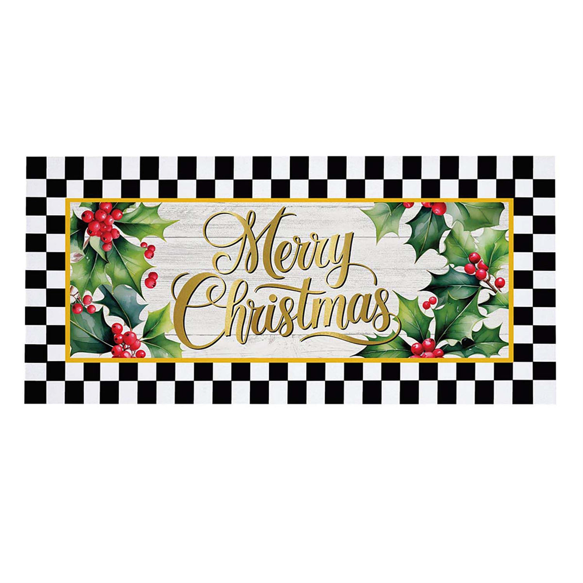Evergreen Merry Christmas Holly Sassafras Switch Mat