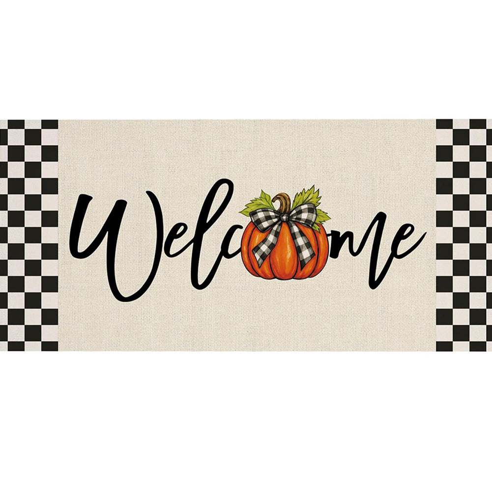 Checkered Bow Pumpkin Sassafras Switch Mat