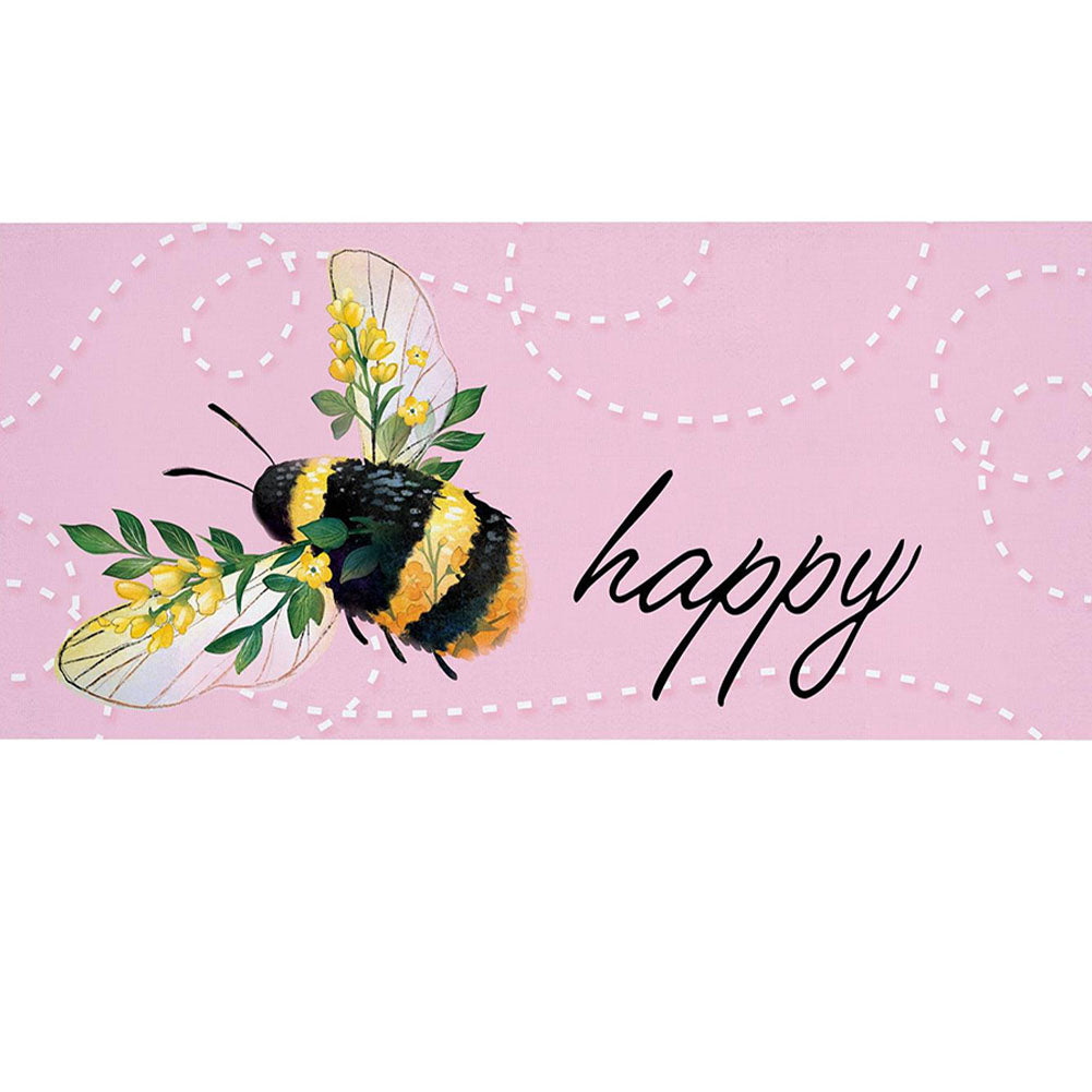Evergreen Sassafras Switch Mat - Bee Happy Pink