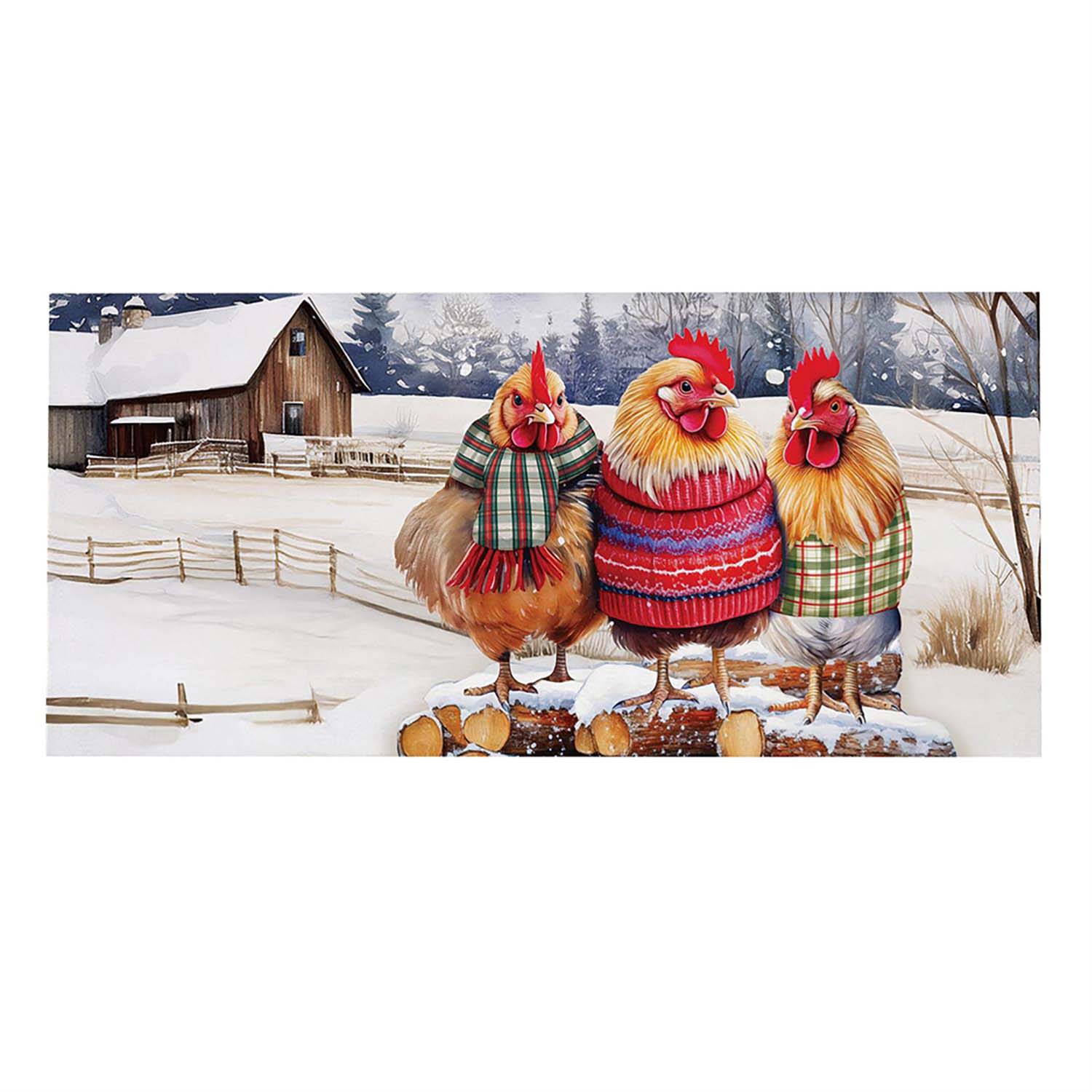 Evergreen Holly Homestead Cozy Hens Sassafras Switch Mat