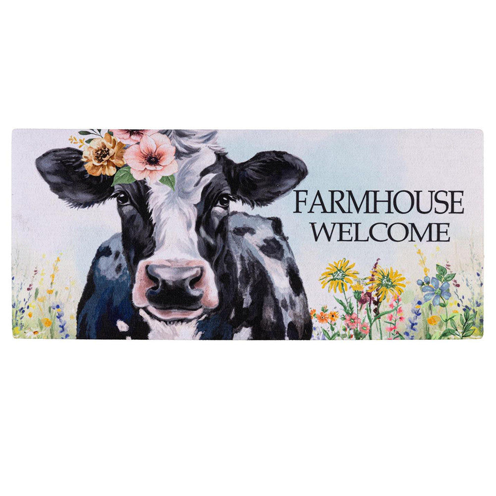 Evergreen Sassafras Switch Mat -Petal & Plow Floral Cow