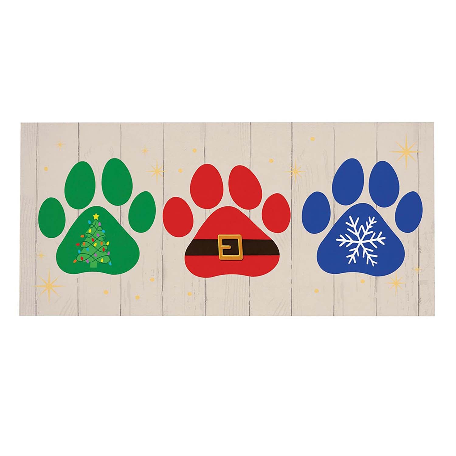 Evergreen Christmas Pawprint Trio Sassafras Switch Mat