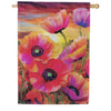 Evergreen Suede 2-Sided House Flag - Poppy Sunset