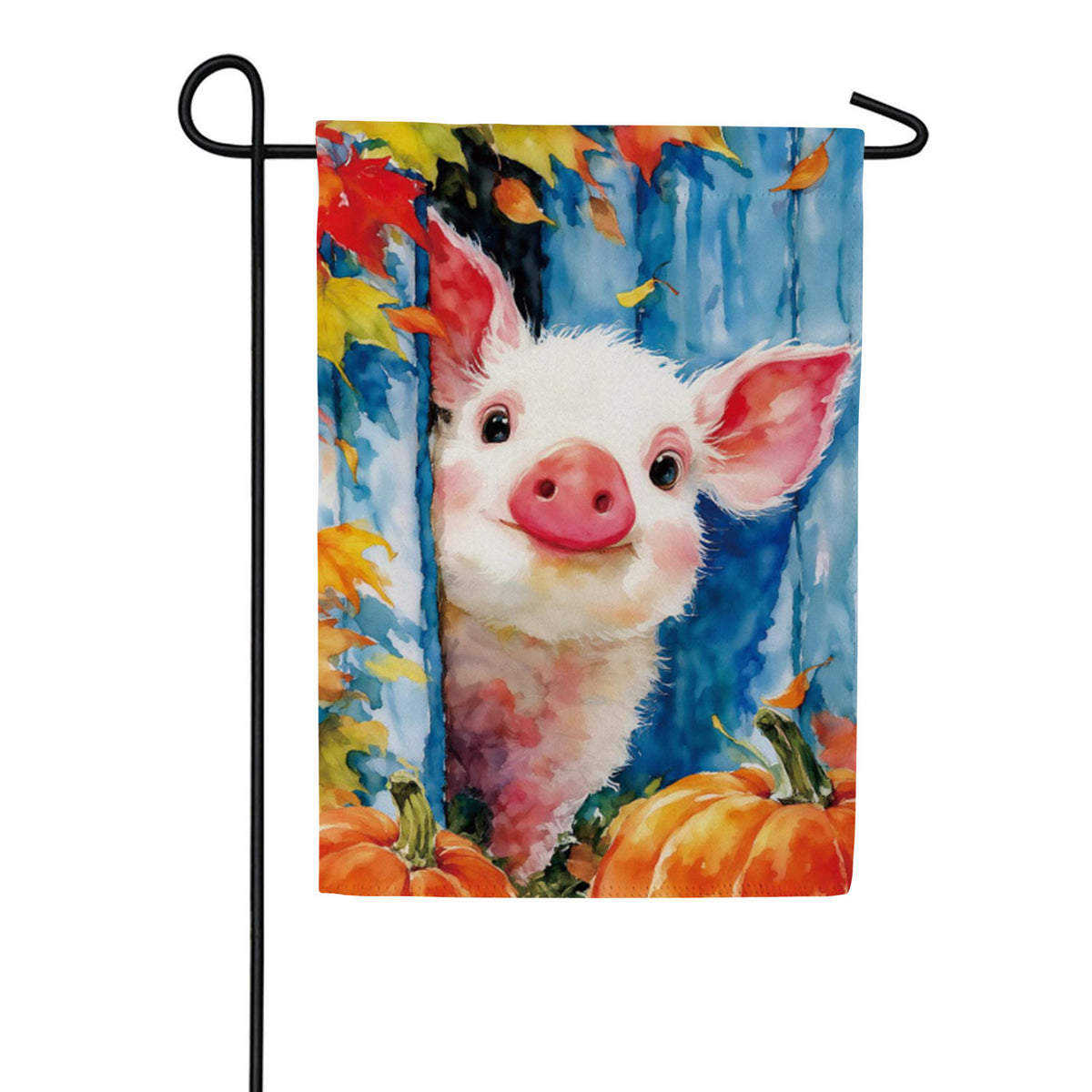 Evergreen Suede Garden Flag - Peyton The Playful Pig