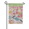 Evergreen Suede 2-Sided Garden Flag - Pastel Doodles Chickadee