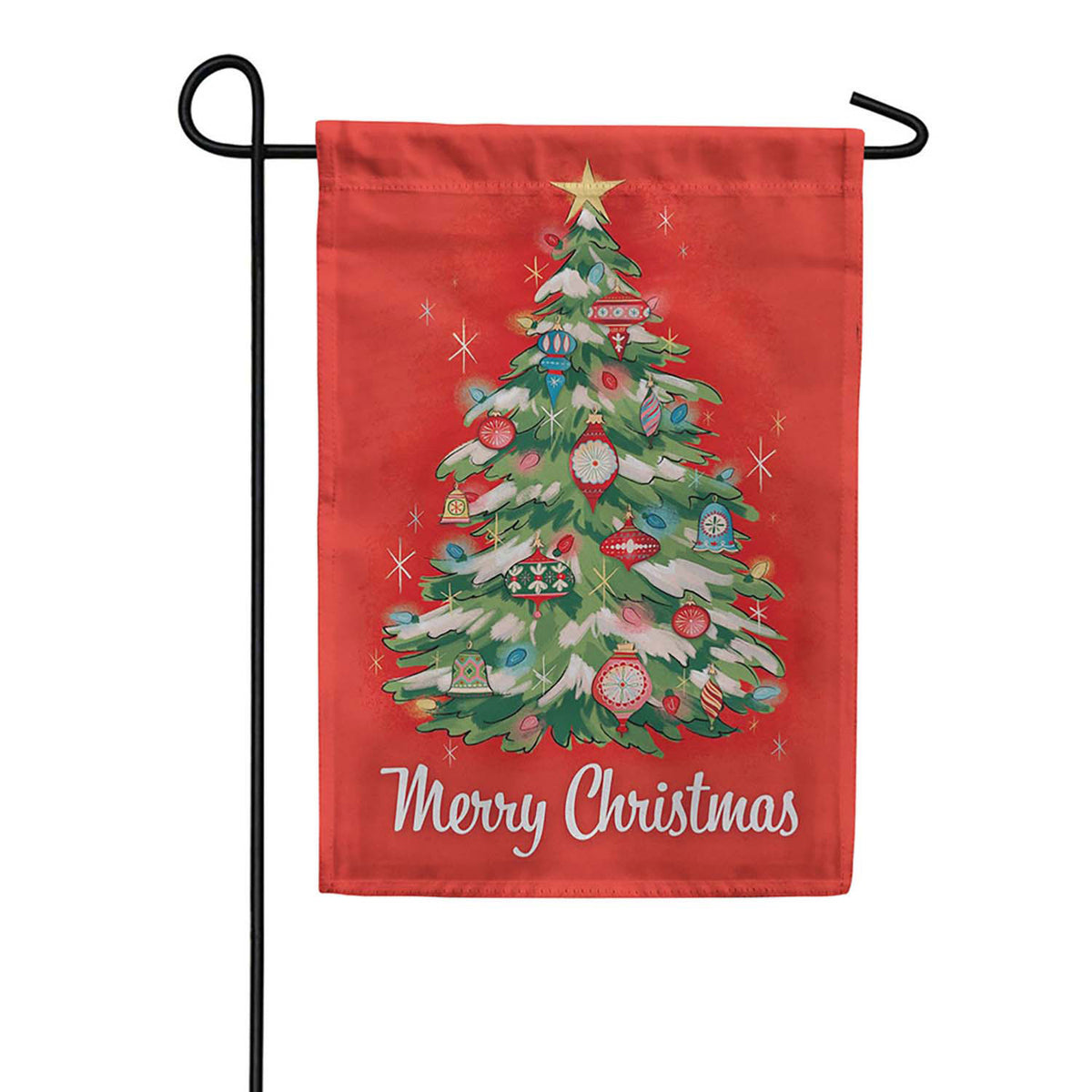 Evergreen Heartfelt Cheer Christmas Tree Suede 2-Sided Garden Flag