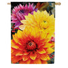 Evergreen Suede House Flag - Fall Mums