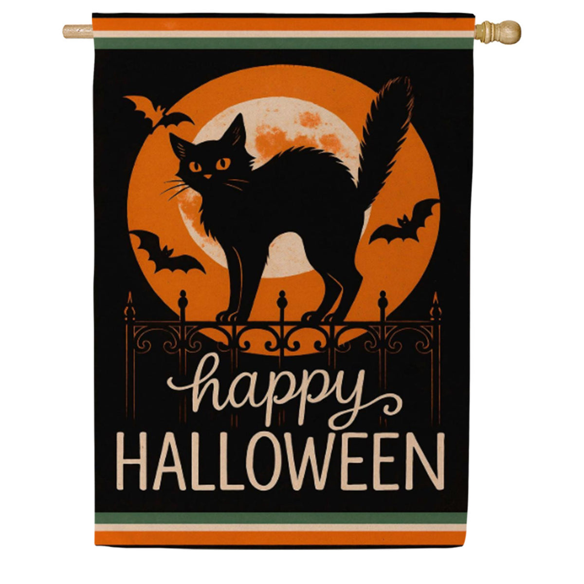 Evergreen Suede House Flag - Pet Central Moonlit Black Cat