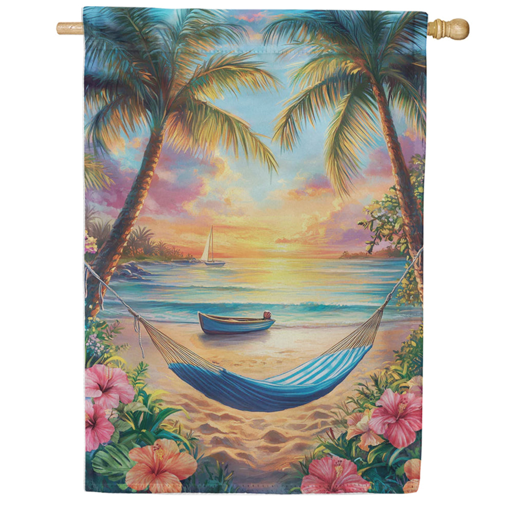Evergreen View Of Paradise Suede House Flag