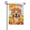 Evergreen Suede Garden Flag - Pet Central Leaf Golden Retriever