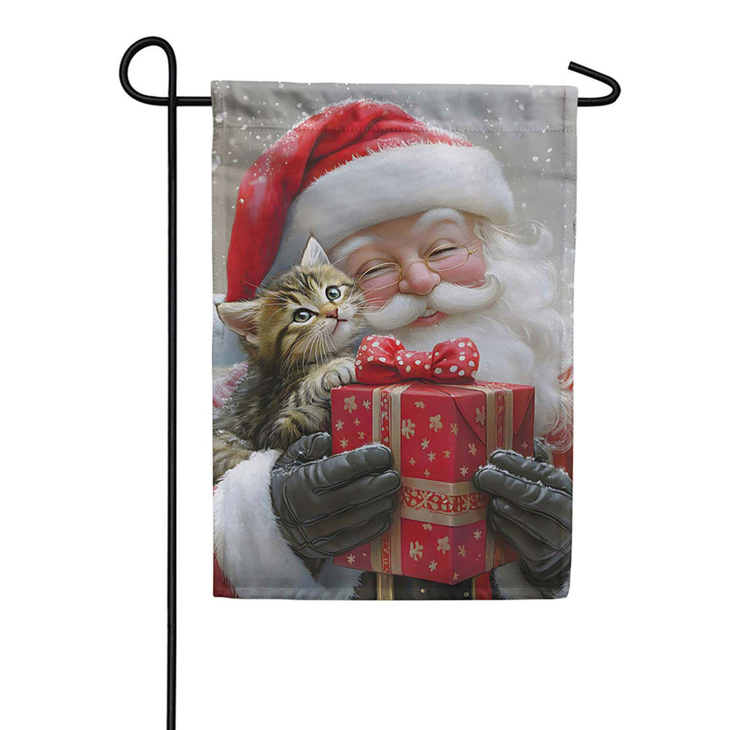 Evergreen Purrfect Christmas Gift Suede 2-Sided Garden Flag