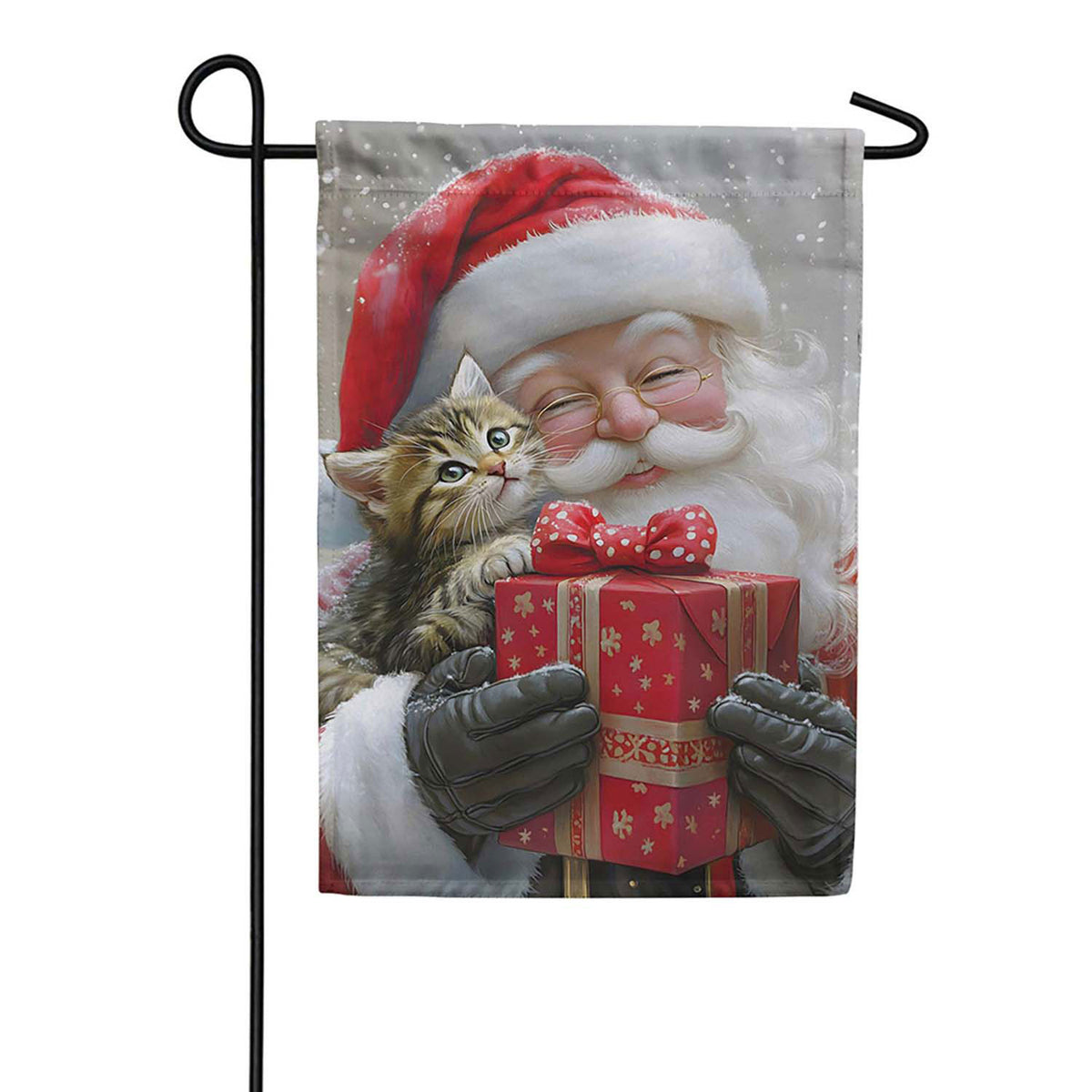 Evergreen Purrfect Christmas Gift Suede 2-Sided Garden Flag
