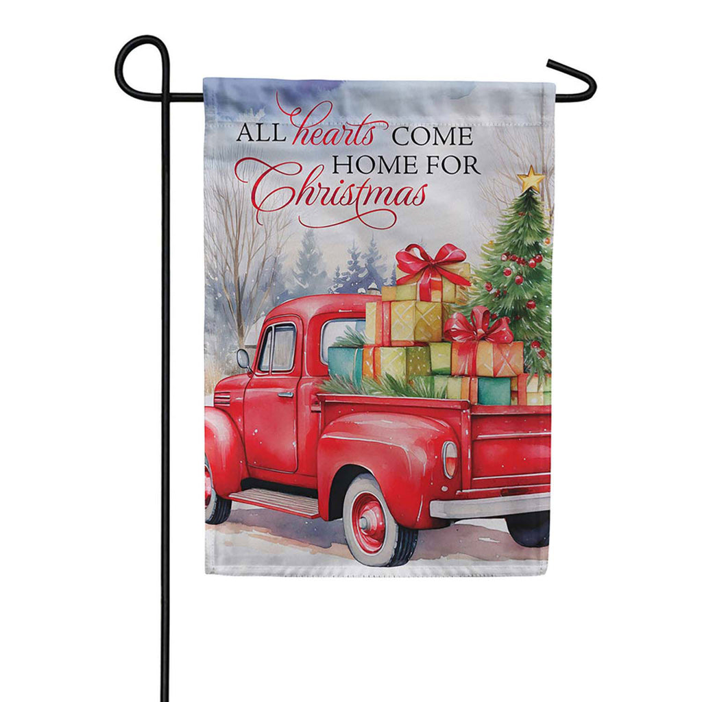 Evergreen Home For Christmas Suede 2-Sided Garden Flag