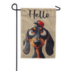 Evergreen Suede 2-Sided Garden Flag - Dog & Ladybug