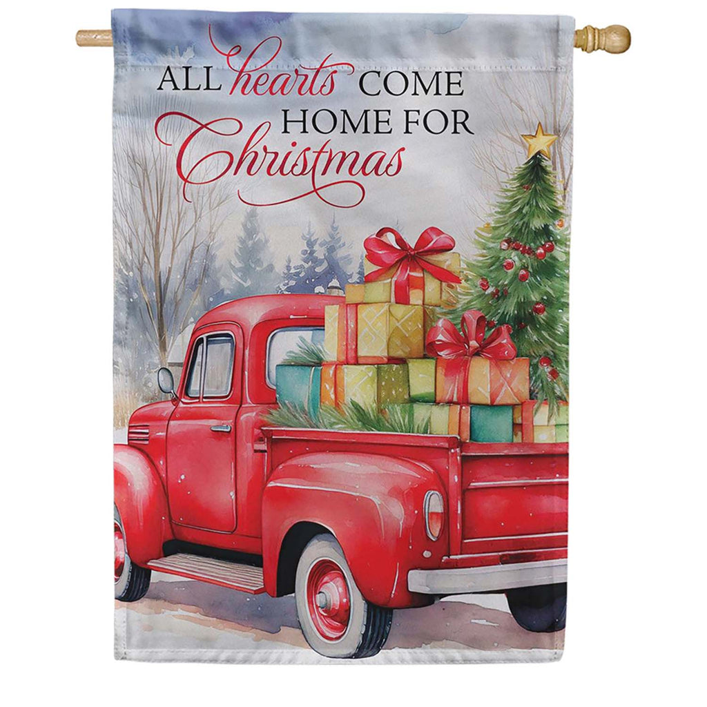Evergreen Home For Christmas Suede 2-Sided House Flag